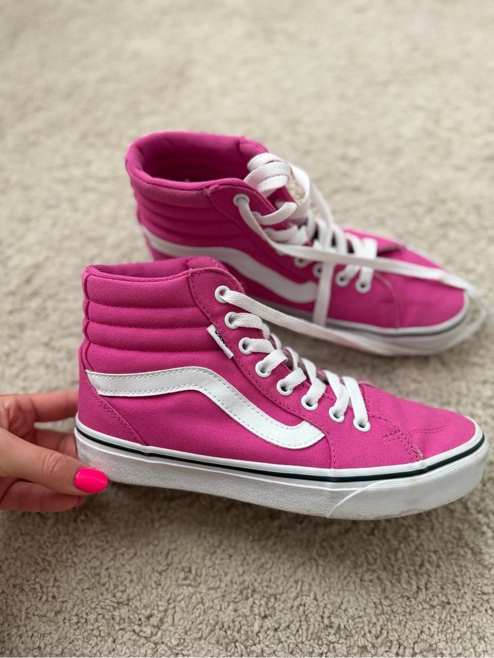 Pink high top vans